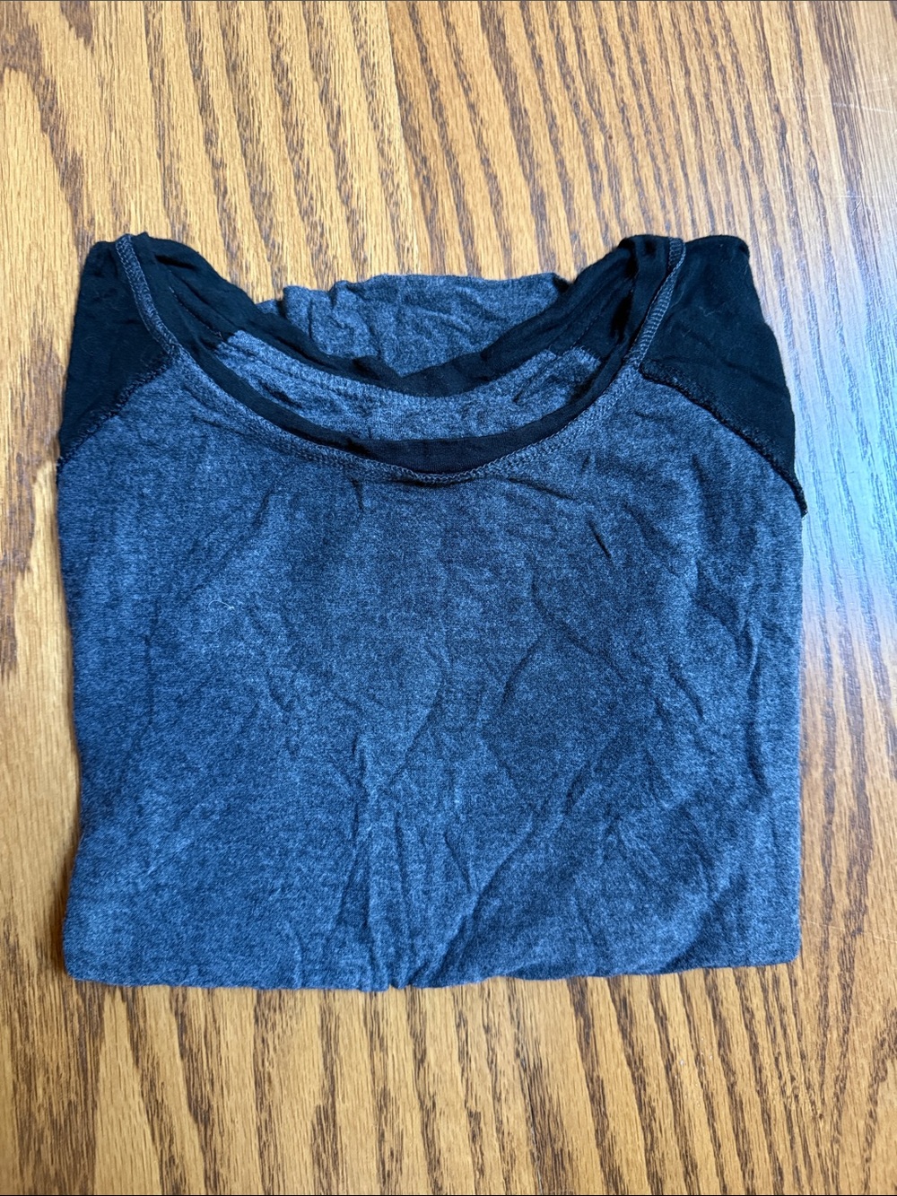 American Eagle Outfitters Heather Gray Top with Black Accents